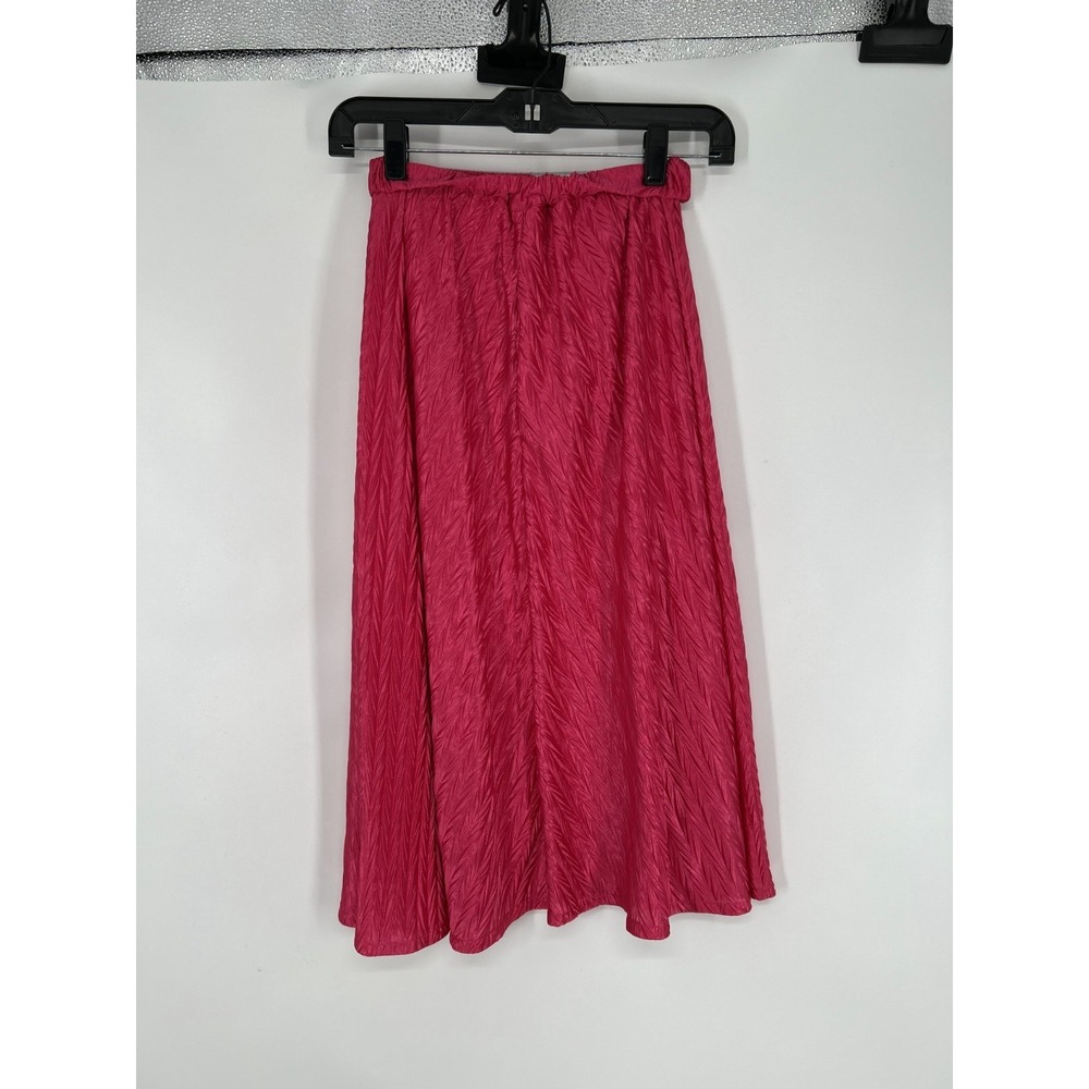 Maeve by Anthropologie Skirt Women's Size XS Pink Crinkle Mid Length Back Zip